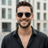 Lunette Aviateur Homme – Monture Crystal & Verres Noir UV400