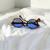 Lunettes rondes – écaille / bleu dégradé