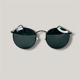 Lunettes de soleil rondes noires unisexes – Verres foncés