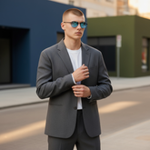 Monture noire & verres miroir bleus polarisés