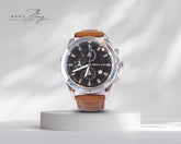 ⏱️ Chronographe Élégance Cuir Camel