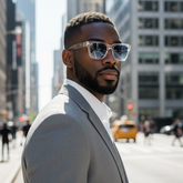 Monture transparente & verres bleus dégradés