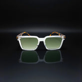 Lunettes carrées transparentes – Verres verts