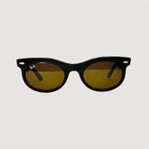 Lunettes de soleil noires à verres marron – Style rétro unisexe
