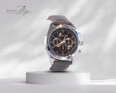 ⏱️ Chronographe Élégance Cuir gris