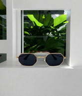 City Vision Octogonales Dorées – Verres Noirs Profonds