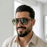 Lunettes pilote écaille – verres vert foncé