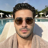 Lunettes Homme Marron & Doré – Rectangulaire