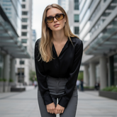 Lunettes de Soleil Femme – Saint Laurent Carrée Havana & Gold