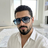Lunettes pilote noir bleu