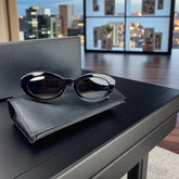 Lunettes de Soleil Femme – Saint Laurent Oval Black & Gold