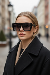 Lunettes Soleil Oversize Noir