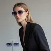 Lunettes Purple Silver – Square Rimless