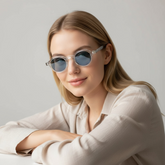 Style Rond Transparent & Bleu