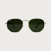 Lunettes de soleil vertes unisexes – Monture dorée