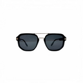Lunette homme noire carrée avec finition métallique