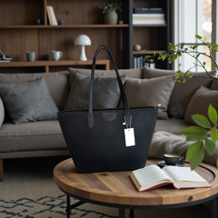 Cabas Noir – Effet Cuir Grainé Premium