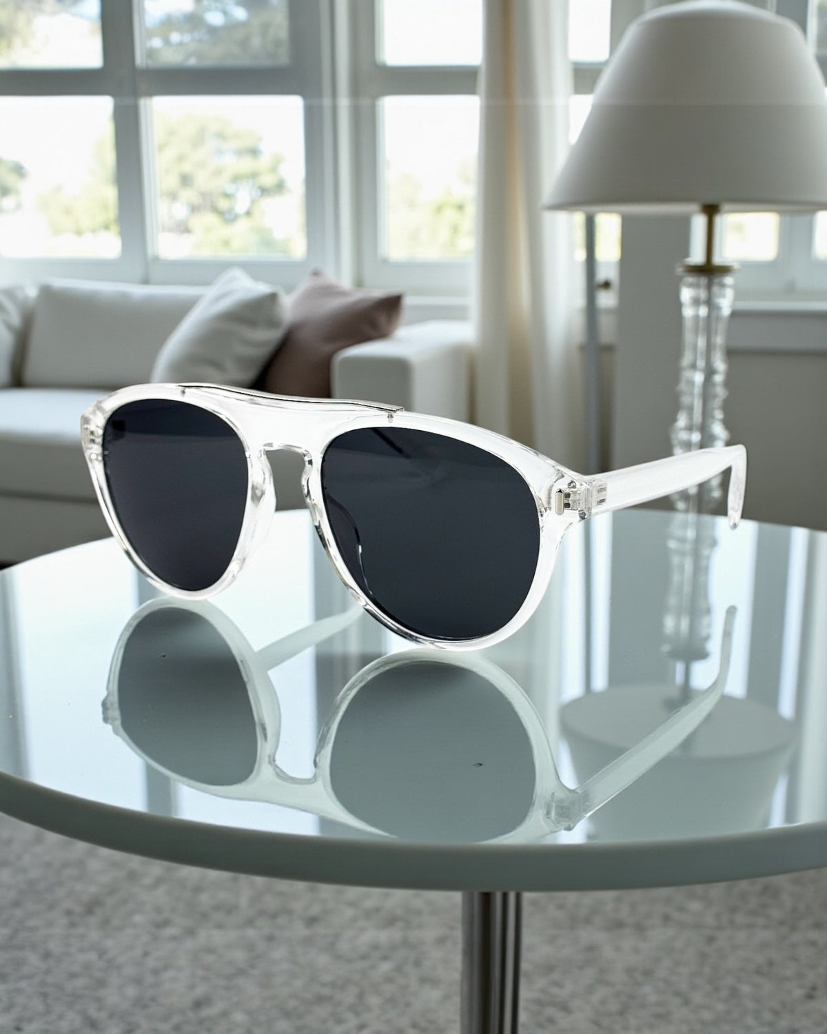 Lunettes Transparentes Verres Noirs