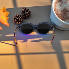 Lunettes rondes noires – Verres dégradés gris