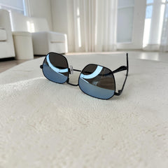 Lunettes de Soleil Homme “Aqua Mirror” - Verres Bleus Miroirs & Monture Noire