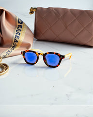 Monture écaille & verres bleus