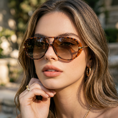 Lunettes Femme Oversize UV400 – Golden Leopard
