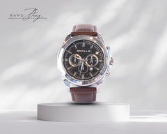 ⏱️ Chronographe Élégance Cuir marron