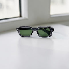 Lunettes carrées gris foncé vert 💚