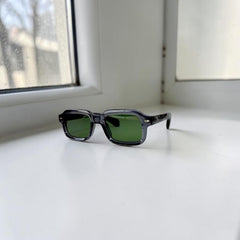 Lunettes carrées gris foncé vert 💚