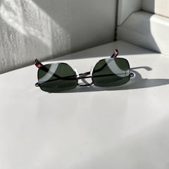 Lunettes de Soleil Femme - Forme Rectangulaire Vert Olive