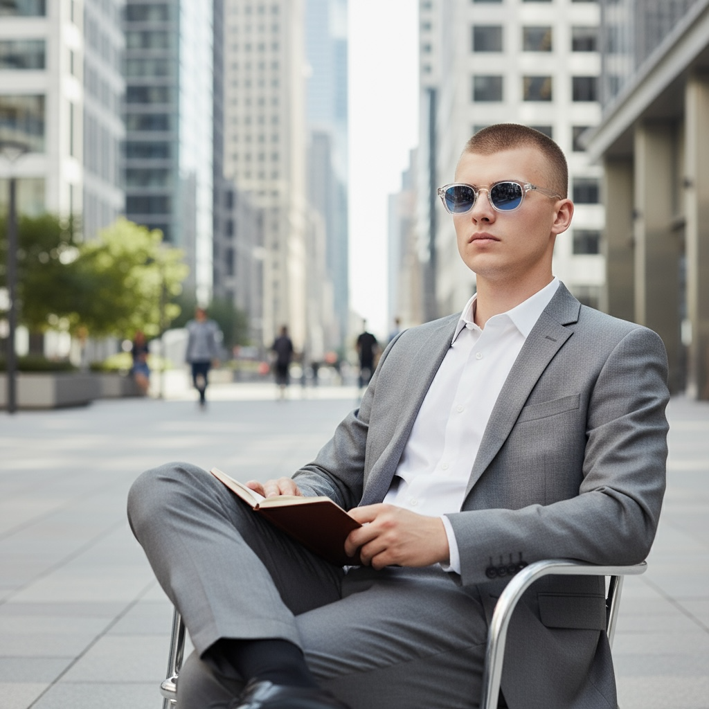 Monture transparente & verres bleus dégradés