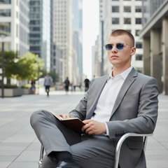 Monture transparente & verres bleus dégradés