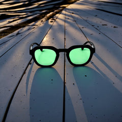 Carrées urbaines Noir & Verres Vert | Bang Bang