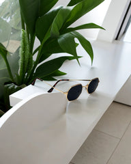 City Vision Octogonales Dorées – Verres Noirs Profonds