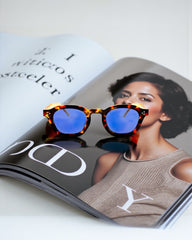 Monture écaille & verres bleus