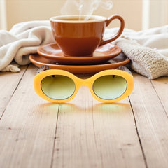 Monture jaune pastel & branches écaille ☀️