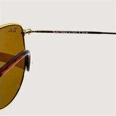 Lunettes de soleil homme dorées avec verres marron – Style classique