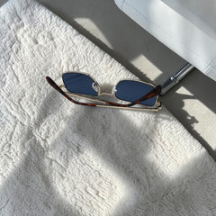 Lunettes homme métal doré – Verres bleus