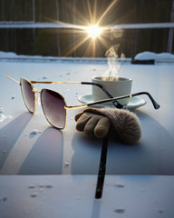 Monture dorée & verres marron dégradés