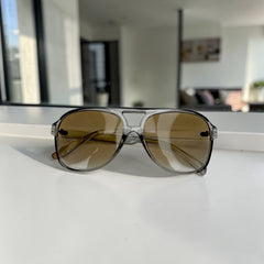 Lunettes pilote transparent – verres marron dégradé