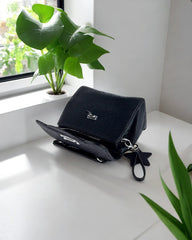 Mini sac noir à poignée argentée