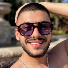 Lunettes de Soleil Homme Oversized – Tortoise Lavender Edition