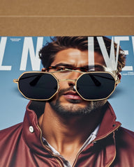 Octogonales Gold & Verres Noirs