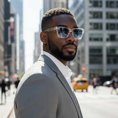Monture transparente & verres bleus dégradés