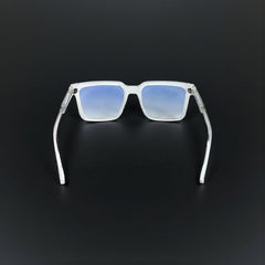 Lunettes carrées transparentes – Verres bleus dégradés