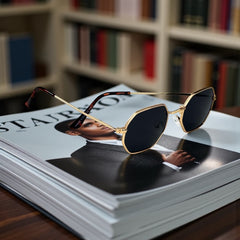 Octogonales Gold & Verres Noirs