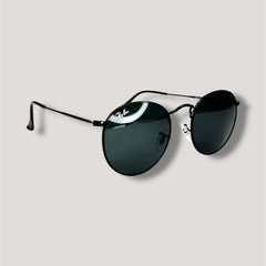 Lunettes de soleil rondes noires unisexes – Verres foncés