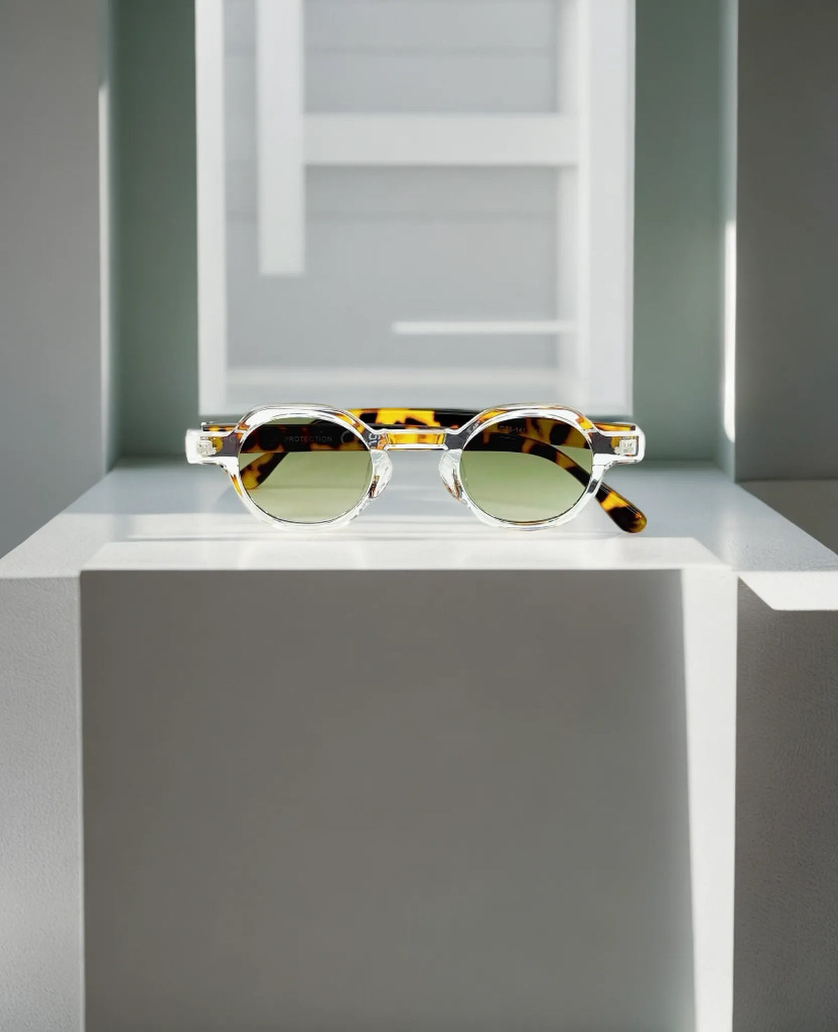 Lunettes Rondes Cristal – Verres Dégradés Vert Élégance