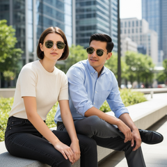 Ray-Ban RB3548N – Lunettes de soleil Hexagonales Doré & Verres Verts Classiques