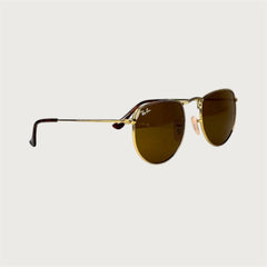 Lunettes de soleil homme dorées avec verres marron – Style classique